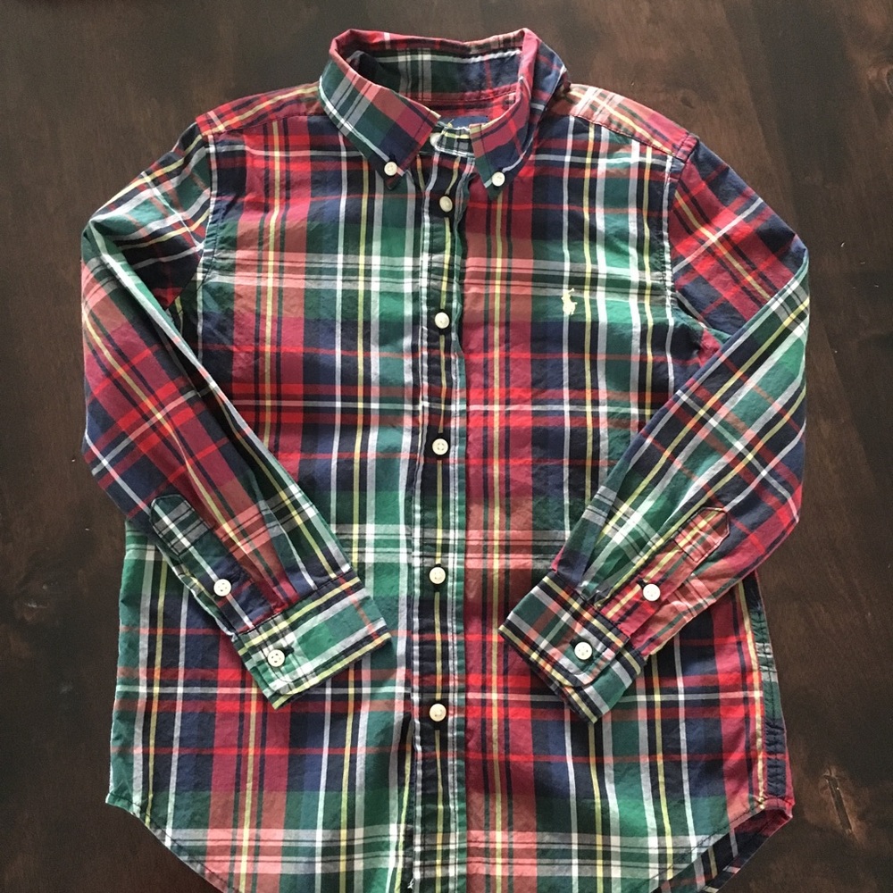Multi-color Plaid Poplin Button Down Shirt